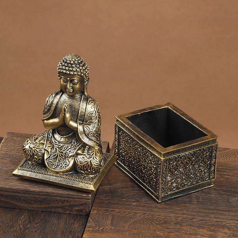 Elephant Buddha Statue Thailand Buda Resin Huddhism Figurines Fengshui Hindu Sitting Buddha Figurine Living Room Home Decor Gift