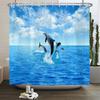 3D Bathroom Curtains Ocean Fish Jellyfish Shell Starfish Dolphin Anchor Shower Curtain Waterproof Fabric Cartoon Boy Bath Screen