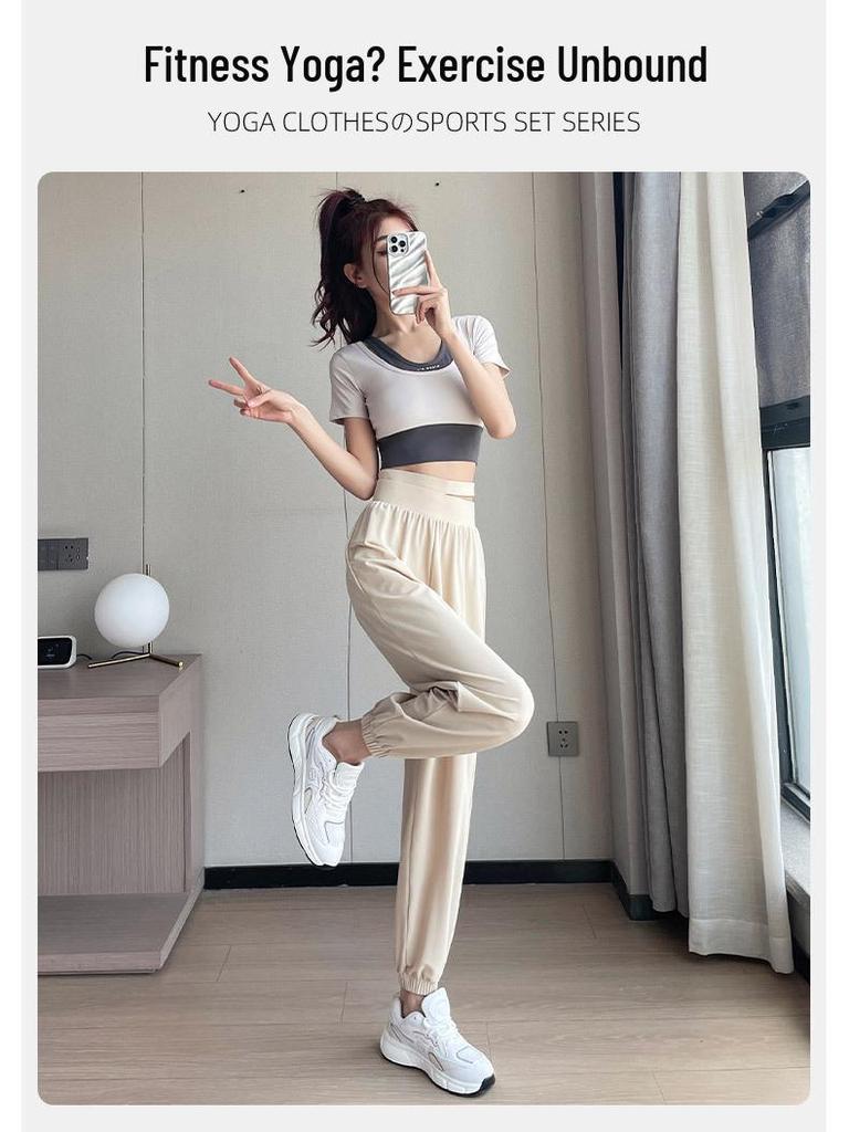 2025 Women's Quick-Dry Sportswear Set: Summer Gym & Yoga Suit with Casual Green Pants
