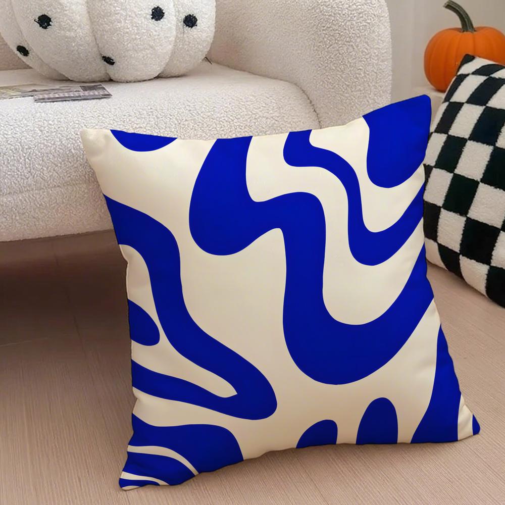 Minimalist Wave Lines Pillow Minimalist Art Cushion Cover Throw Pillow Cover Hidden Button Durable Polyester Chair Cushion