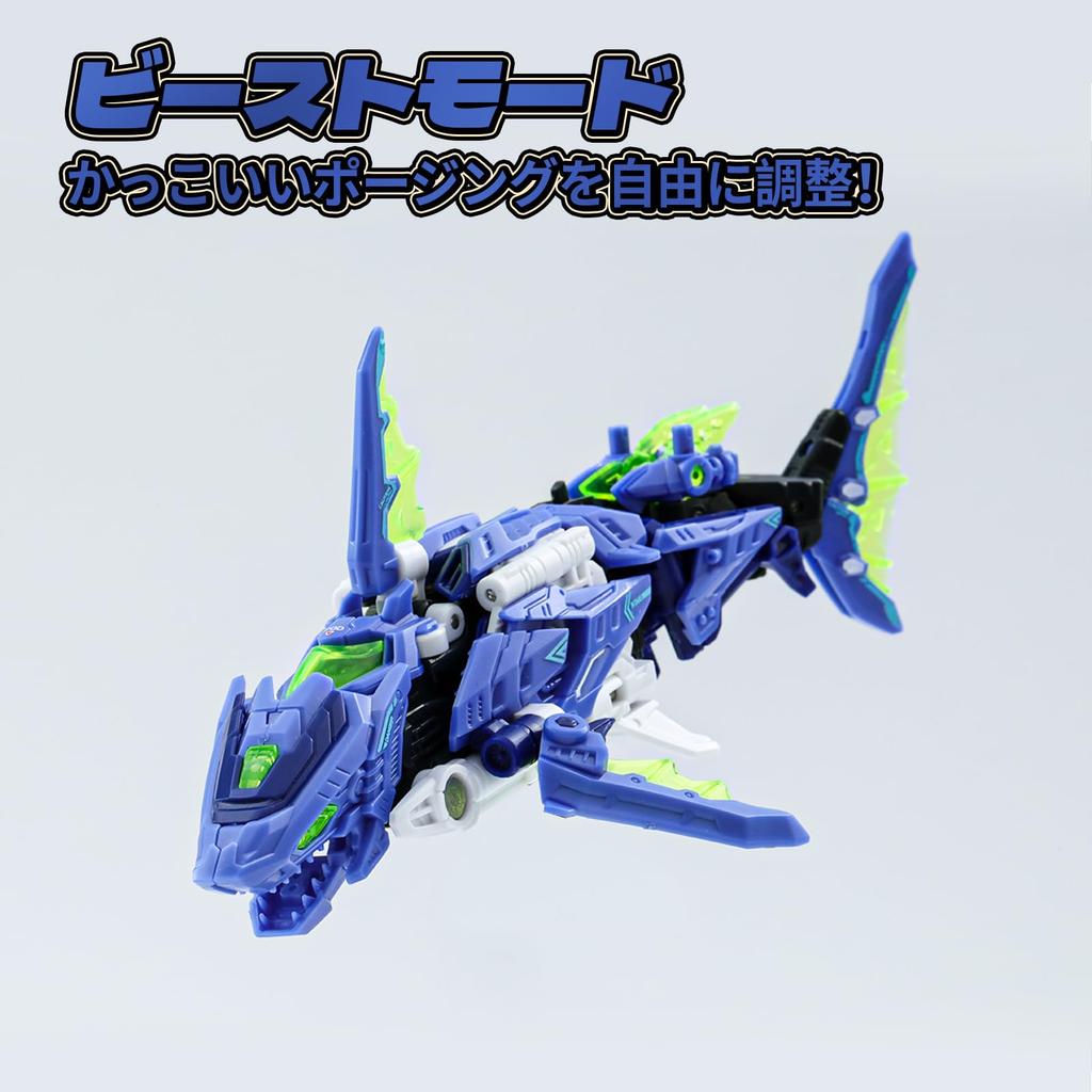 BEASTBOX 52TOYS BEASTDRIVE HYDRO BULLET SHARK Transforming Transforms from Mecha Shark to Fighter Assembly Highly Articulated Action Transforms into a