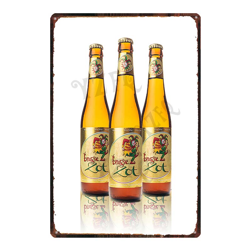 Plăci metalice de tablă pentru bere belgiană, Vintage Brugse Zot La Trappe, pentru perete, bar, pub, artă, bucătărie, cafea, decor pentru casă, 30X20CM DU-8282A