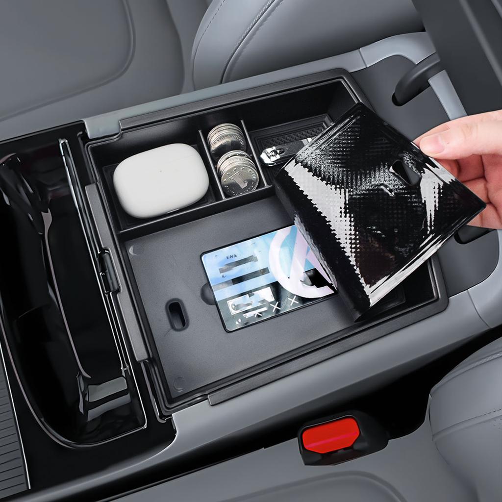 Mittelkonsolen-Organizer Untere Aufbewahrungsbox Für 2025 Hyundai Tucson Limited Armlehnen-Aufbewahrung Doppelte Schichten Innenzubehör