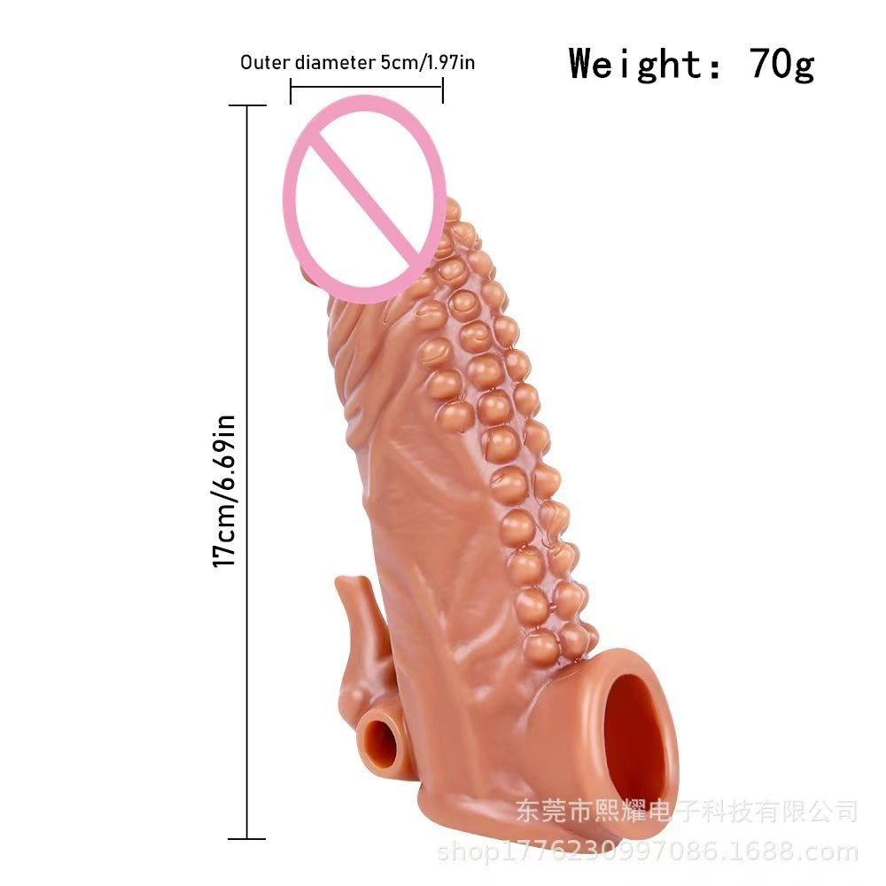 Penis Rings for Men Delay Ejaculation Condom Penis Sleeve Extension Extend Dildo Adult Anal Plug Sex Toys No Vibrator for Women