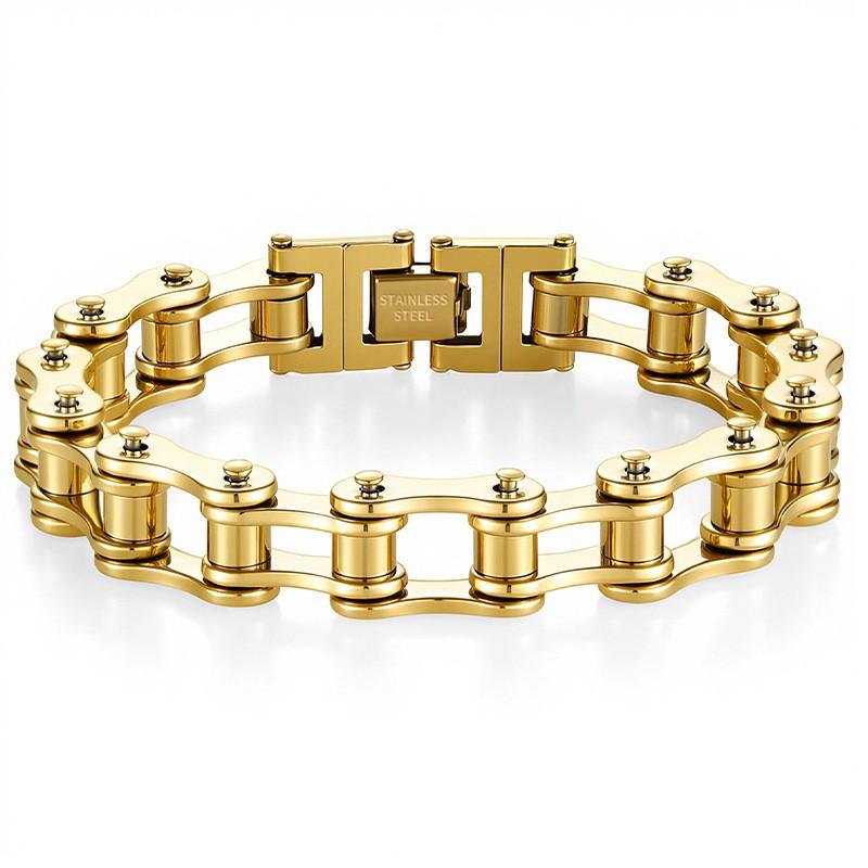 Stainless Steel Chain Bracelet Men Women Cycling Biker Punk Style Adjustable Safety Wristband