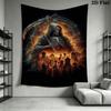 Dark Reaper Tapestry Gothic Grim Reaper Wall Hanging Tapestry Wallmounted Fashion Print Work Of Art Background Wall Hanging Cloth