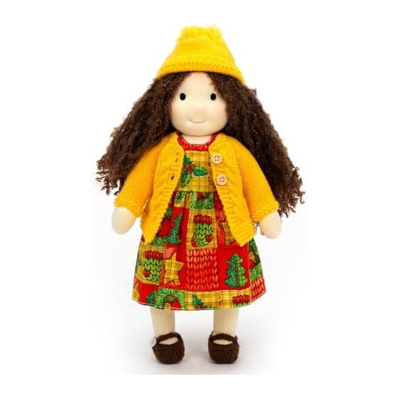 

BlissfulPixie Waldorf Doll Waldorf Doll Handmade Doll - Ariana 30cm Soft Girl Cute Stuffed Toy Perfect Doll for Kids