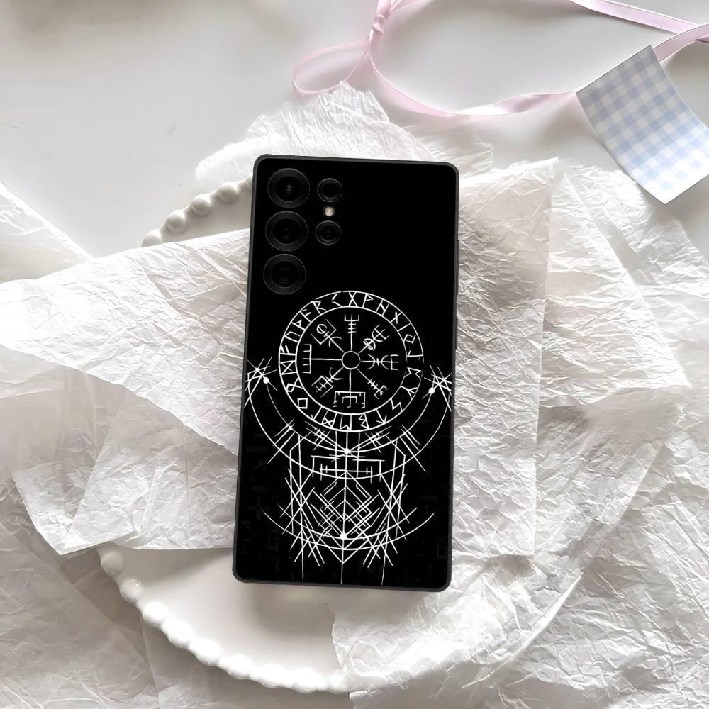 

V-Viking Logo V-Vegvisir Phone Case For Samsung S 24 Fe 25 Ultra Plus 20 Lite 21 30 22 23 24 22 Ultra 5G Fundas Samsung S24