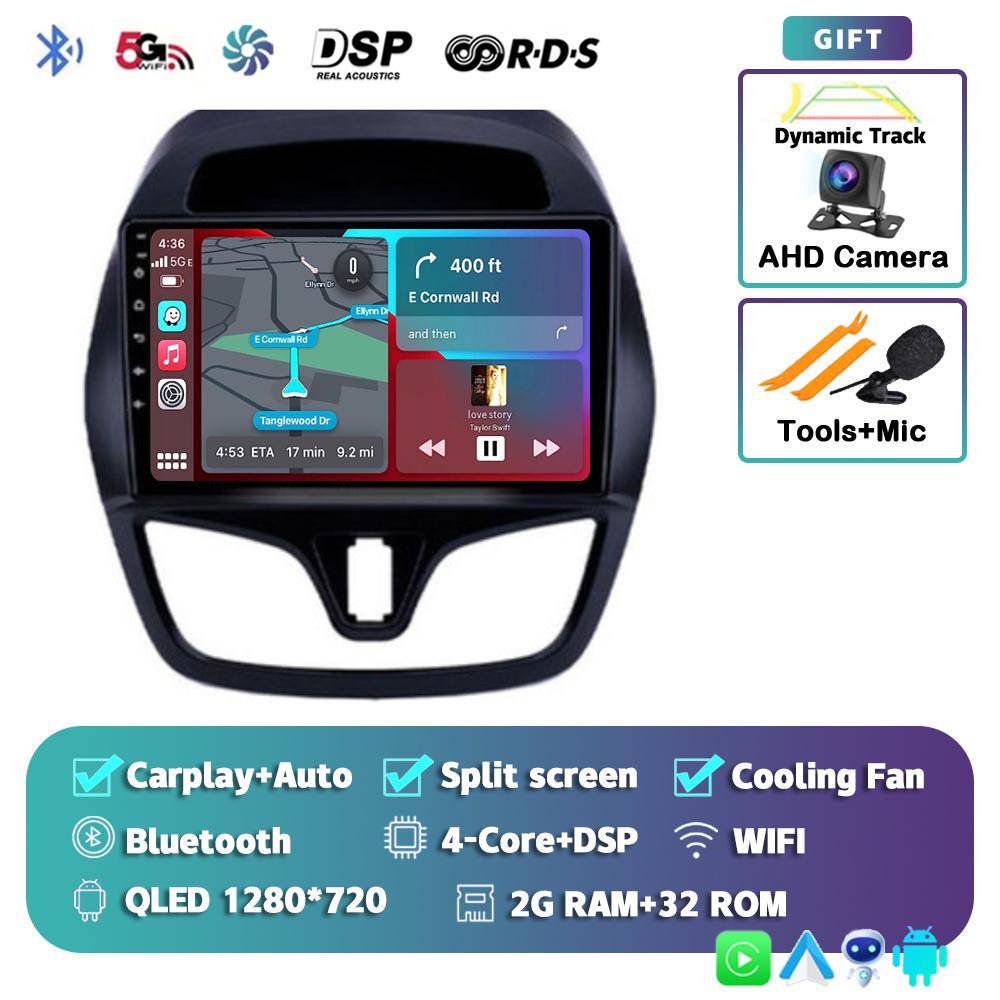 Android 14 Carplay Auto WIFI+4G Car Radio For Chevrolet Spark Beat 2015-2019 Multimedia GPS Video Player Stereo 2din Head Unit