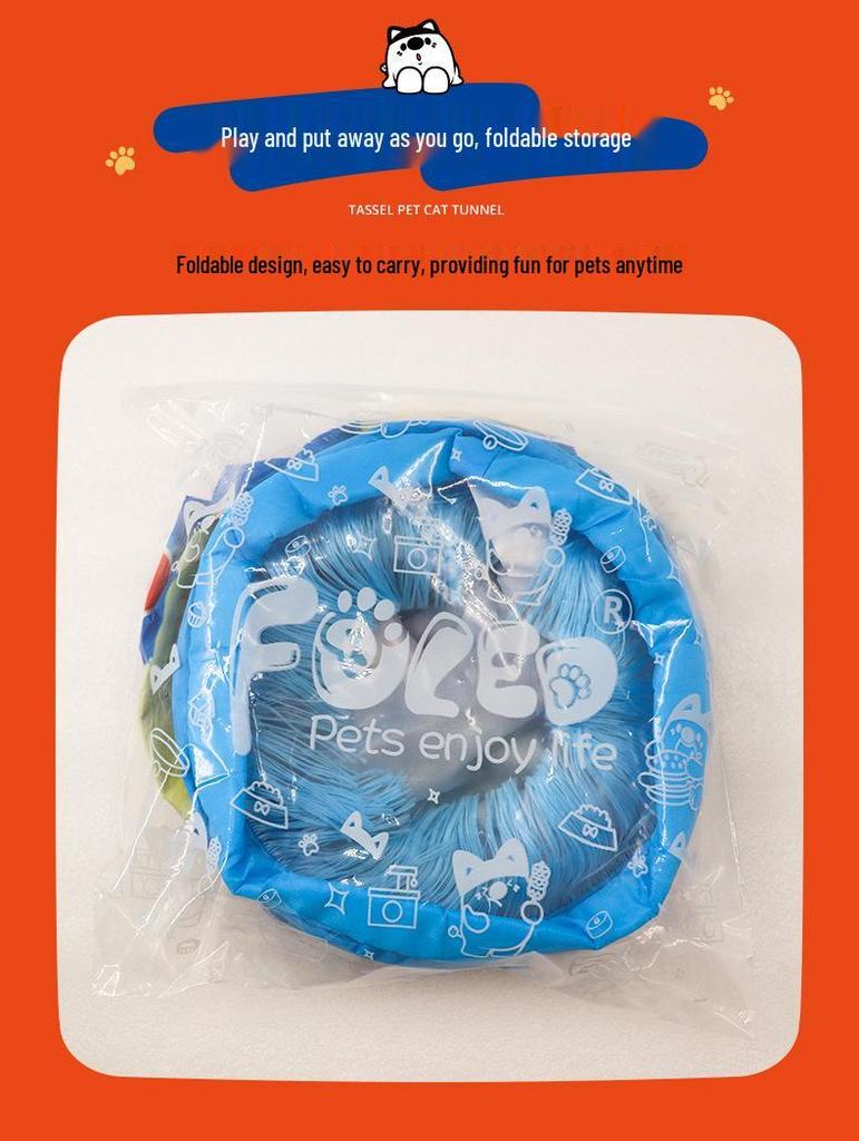 FULED Collapsible Two-Way Crinkle Cat Tunnel: Interactive Kitten Toy Tunnel