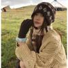 Japanese Fair Isle Women's Knitted Wool Hat - Warm, Versatile, Ear-Protecting Winter Beanie.