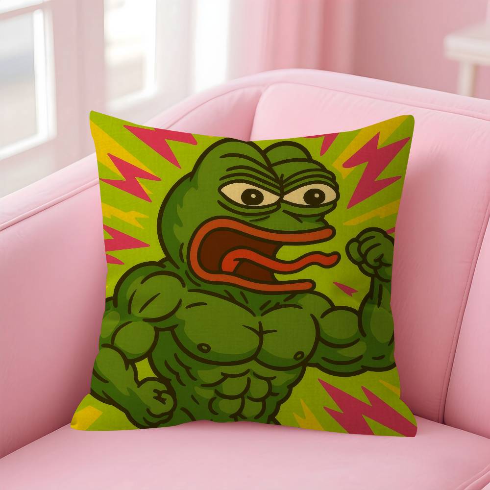Funny PPepe The Frog Personalized Pillow Cover Kids Bedroom Wild Party Decor Pillowcase kid Birthday shower Gift