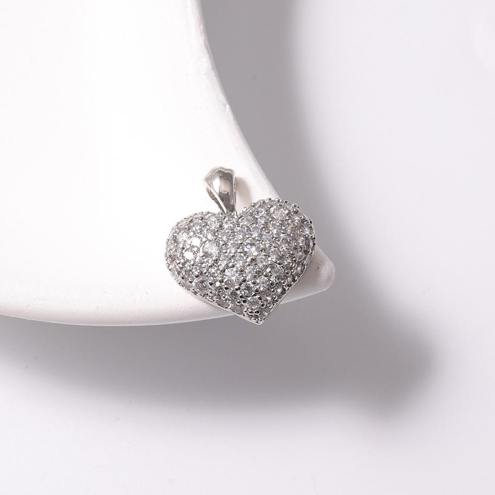 Two-Tone Rhinestone Heart Cross Pendant Necklace, 2026 Women's Luxury Clavicle Sweater Chain