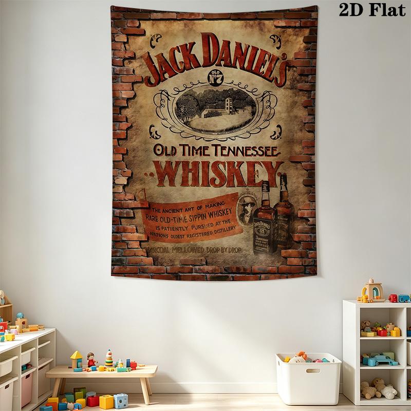 Jack Daniel'S Tennessee Whiskey Wandteppich Mode Druck Hintergrundtuch Wandverkleidung Dekoration Ferienwohnung Weiche Dekoration Wandteppich Hintergrundtuch