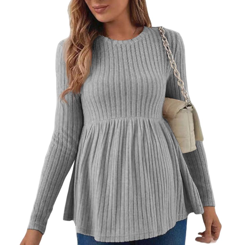 Women's Long Sleeve Neck Pullover Top for Casual Daily Wear