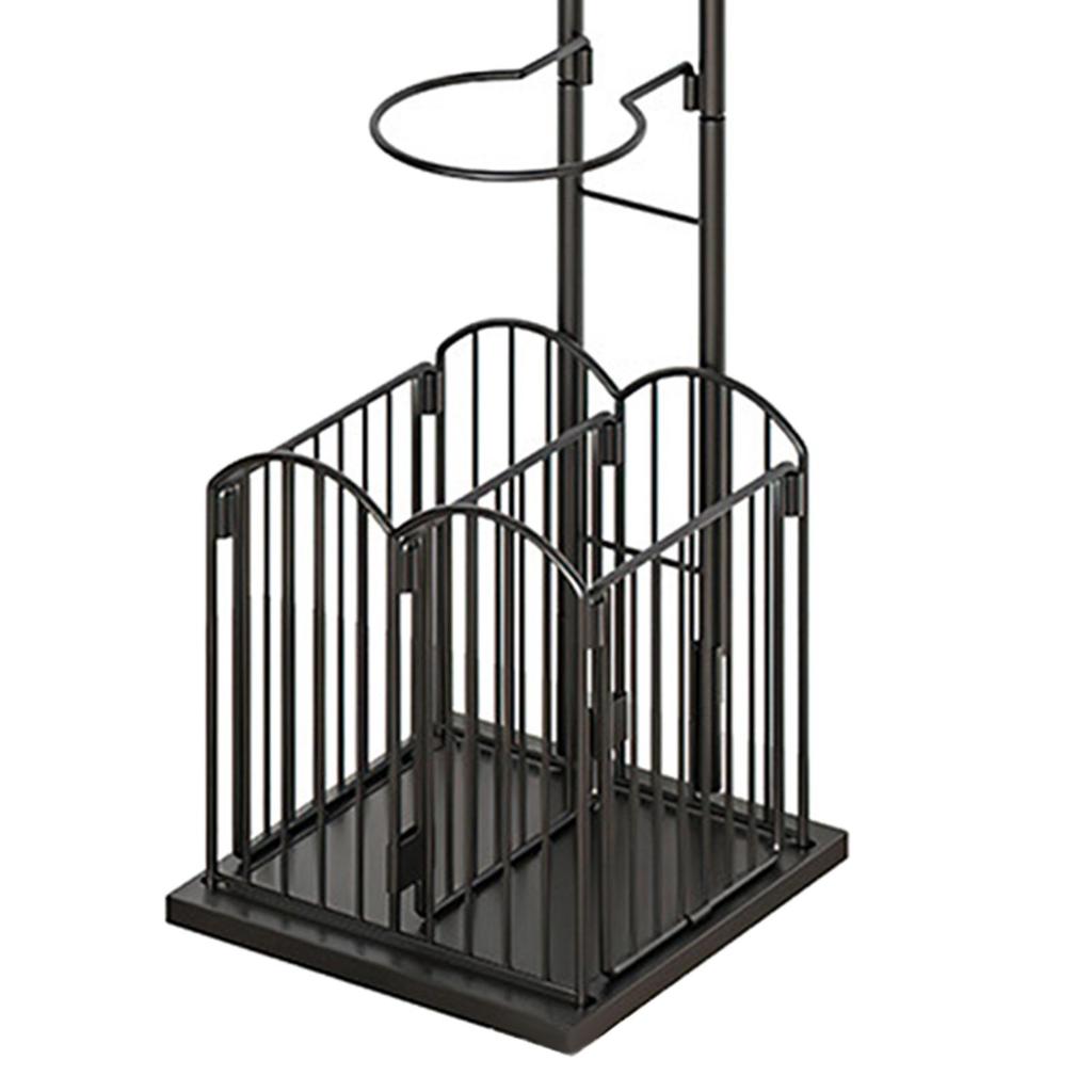 Sports Ball Storage Rack Stable Basketball Holder for Household Garage Rugby Black
