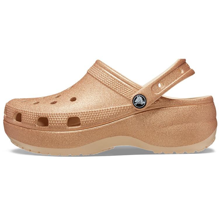 (WMNS) Crocs Classic Glitter Clogs Orange Women s 207241-2DS EU 36-37
