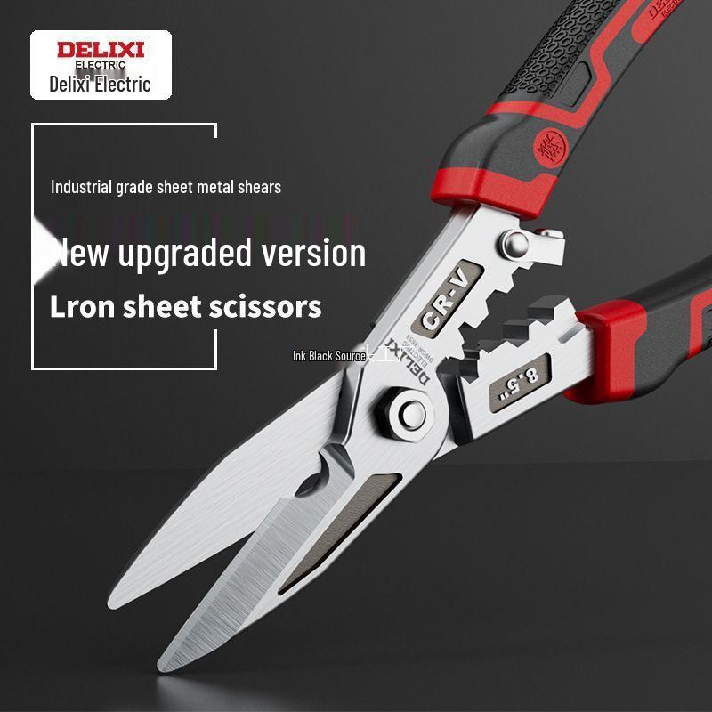 Delixi Multifunktionswerkzeug: Blechscheren, Leichtstahl-Kielschneider, Edelstahl-Abisolierer & Crimpzange