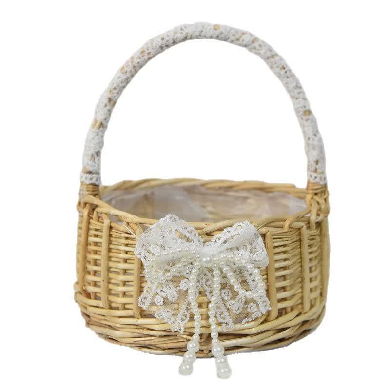 Hand-woven Wicker Picnic and Flower Basket