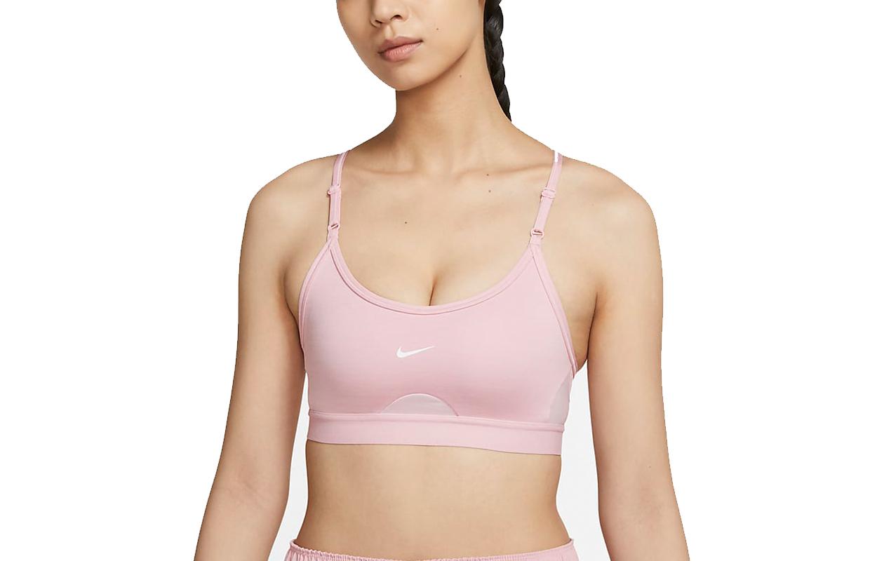 Nike Tank Tops Women s Pink Collarless Moderate Lace Up CZ4463-631 S