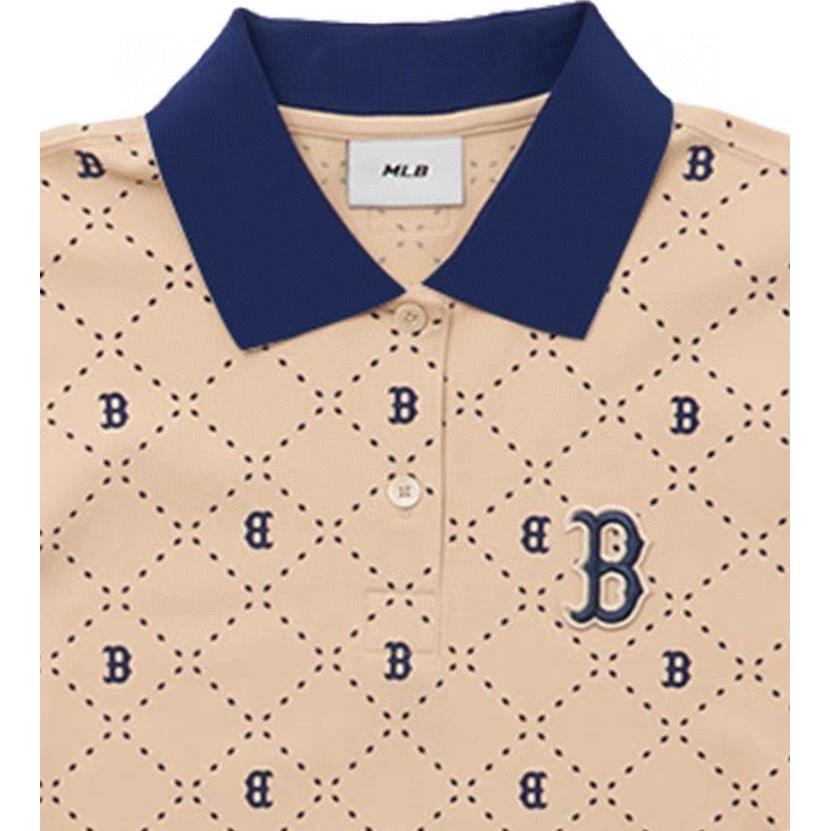 New MLB Polo Shirts Women's Khaki 3FPQM0633-43SAL