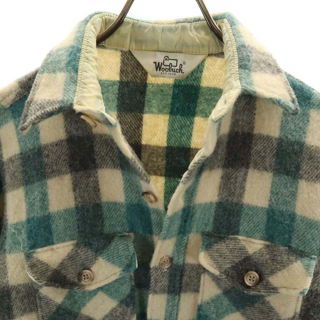 WOOLRICH 70s Vintage White Tag Check Pattern Long sleeve Flannel shirt Men's Used