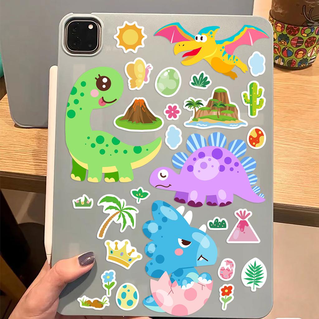 8PCS Dinosaur Collage Stickers Cute Face Changing Mug Computer Cell Phone Laptop Decoration Waterproof Stickers