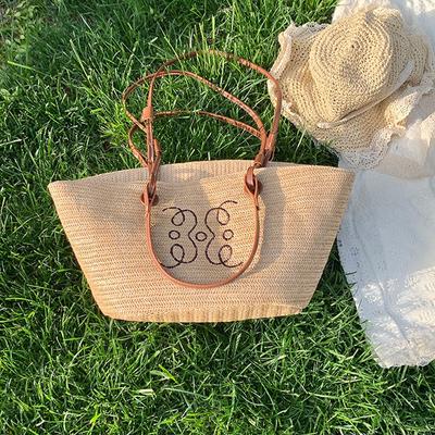 Large Capacity Beach Handbags for Women Luxury Designer Wicker Straw Shoulder Tote Bag  Fashion Trend Crossbody Tote Bag