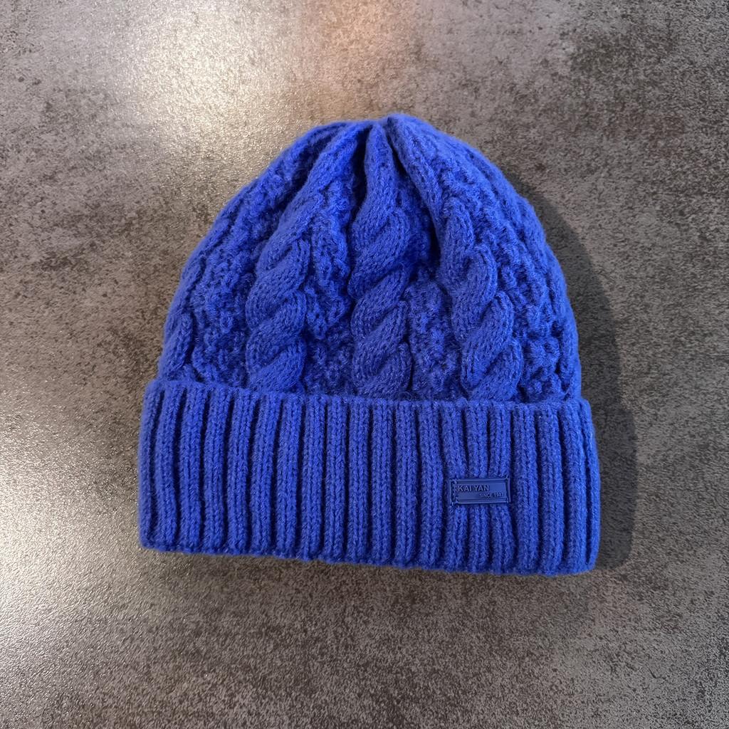 Knit Hat Simple With Embroidered Letters Warm Solid Color For Casual Wear
