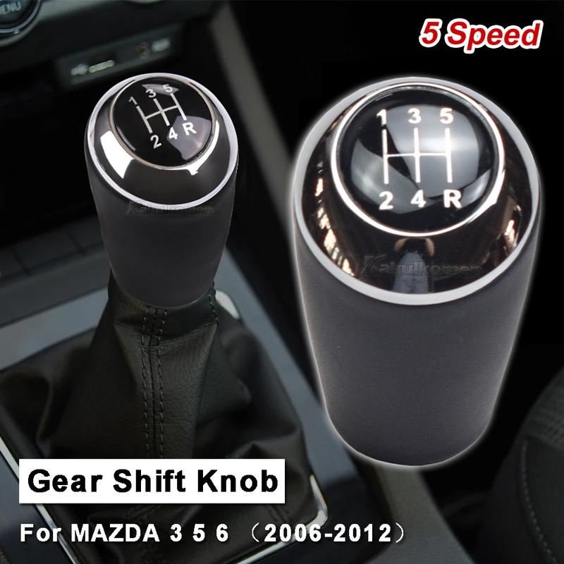 Leather 5/6-Speed Gear Shift Knob for MAZDA 3 BK BL 5 CR CW 6 II GH CX-7 ER MX-5 NC III 23 MT Leather Shifter Lever Arm Headball