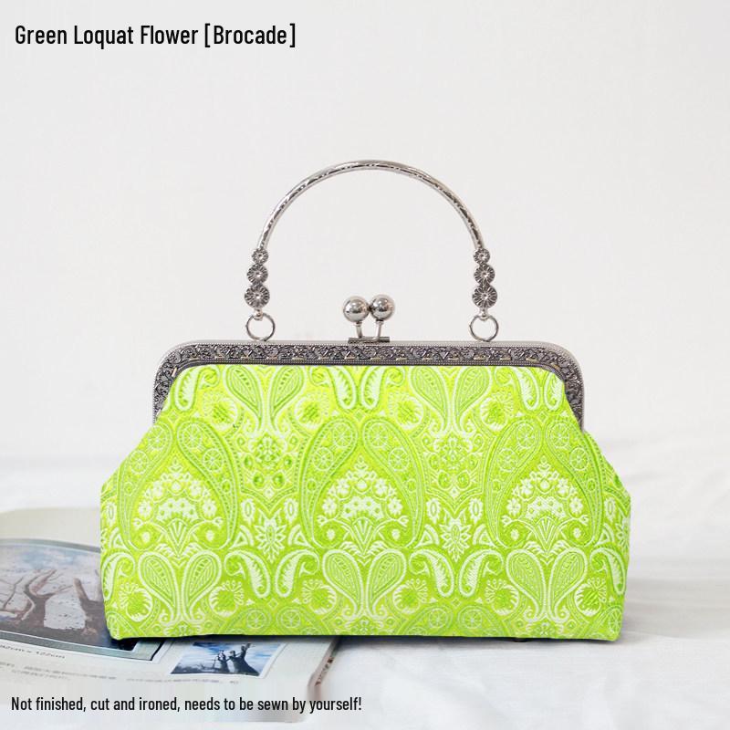Short Style Handbag Material Kit - Handmade, Multiple Styles, Square Clasp Bag, Includes 20 Needles