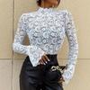 Elegant Lace Bell Sleeve Slimming Top for Women
