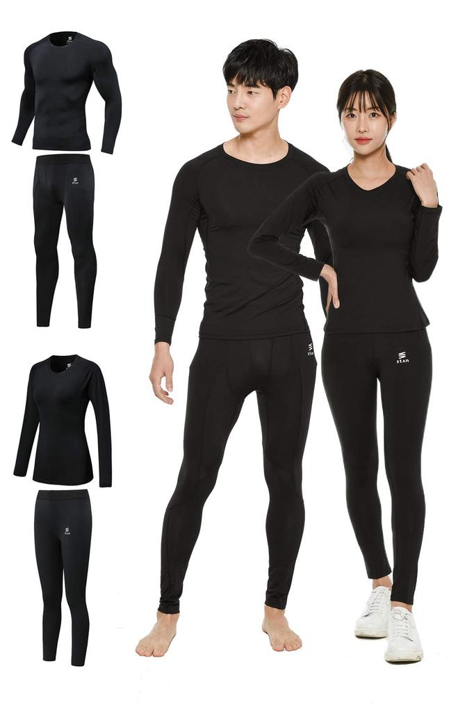 StAn Sauna Suit Innerwear Set for Men and Women Underwear for Long Sleeve Mesh [Comfortable Sports] All-Season Quick-Drying (XL, Men's)