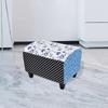 Design Footrest with Blue and White Patchwork