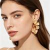 1 Par de Pendientes para Mujer Multicapa Exagerados Forma de Flor Pendientes de Botón Ligeros Versátiles Joyería Regalo