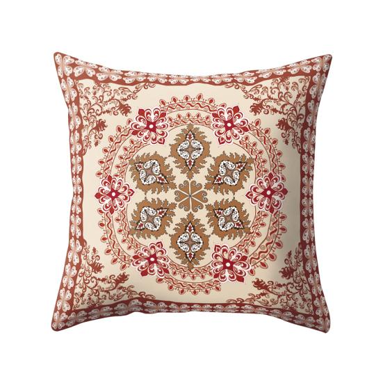 Retro Mexico Style Symmetrical Colorful Flower Waist Cushion Pillow Case Decor