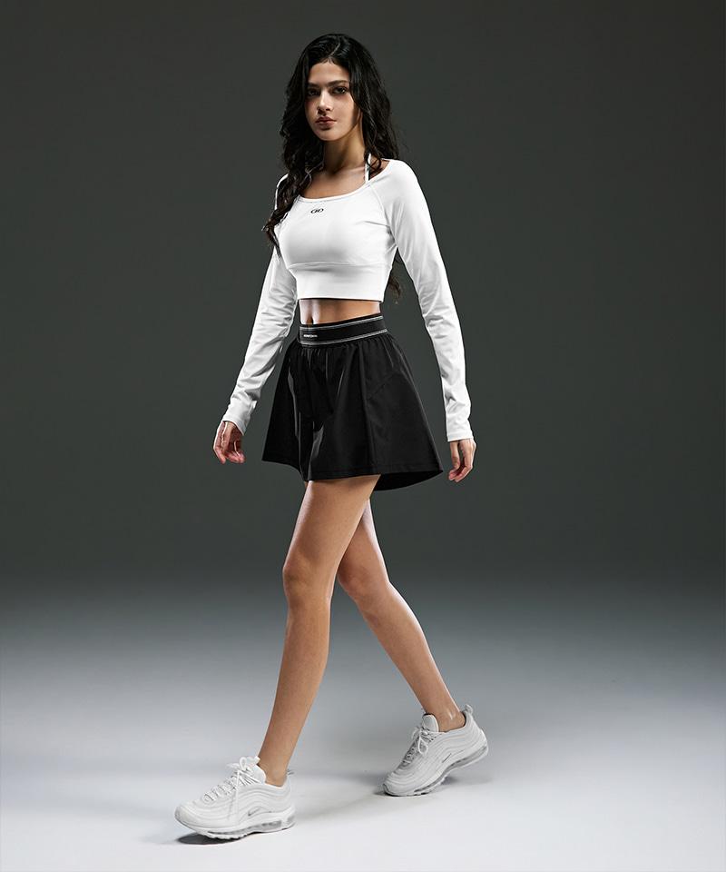 BORN TO WIN W Layered Strap Long Sleeve [White]
