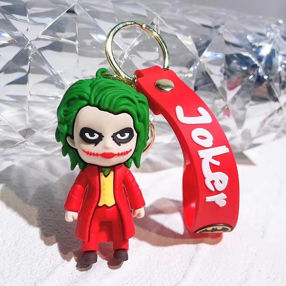 

Cute Cartoon Key Ring Anime Marvel Batman Joker Image Doll Keychain Pendant Ornaments Jewelry Gifts for Friends красный