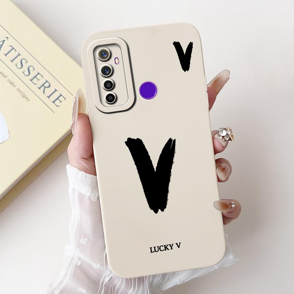 For Realme 5i RMX2030 6i RMX2040 Cover For Realme 6i Case Simple Fashion Letters A-Z Pattern Design Silicone Shockproof Bumper