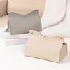 Tissue Box, Easy Open Waterproof PVC Leather Design, Simple Style Durable Anti-Crack Tissue Dispenser for Home Car Use