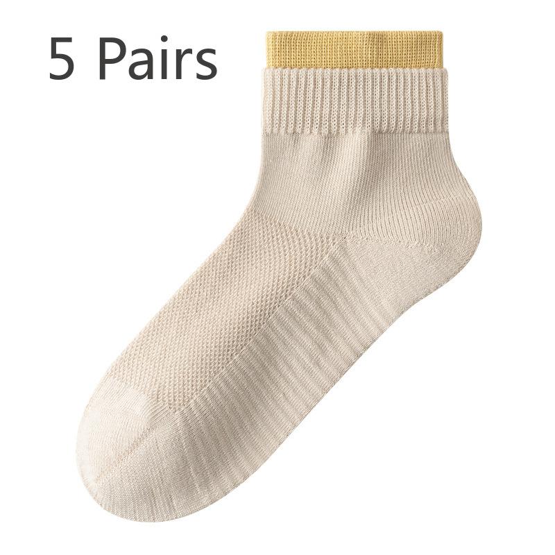 

5 пар женских летних носков Midtube Dezodorant Wecking Exercise с сетчатыми дышащими вставками и без косточек 5 Pairs телесный