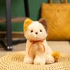 6 Styles Delicate Cute Lifelike Kitten Plush Toys Fluffy Sitting Pose Ribbon Bow Cat Doll Lovely Desktop Pets Pretty Girls Gift