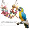 Wood Bird Pets Hanging Swing Color Activity Play Bridge Grinding Chew Bite Cage Toy for Parrot