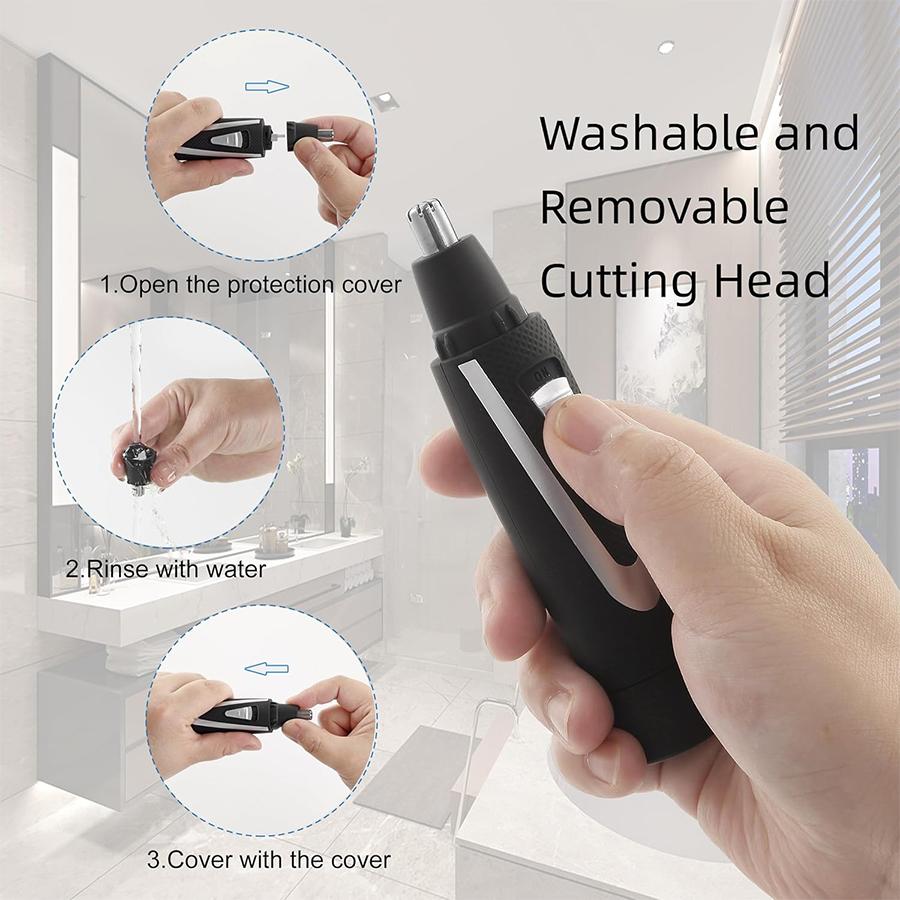 Ear and Nose Hair Trimmer Clippers: 2025 Professional Painless Eyebrow & Facial Hair Trimmers Remover for Men Women, Battery-Operated Nasal Clipper