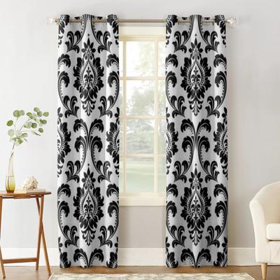 Tenda da finestra con motivo barocco nero per soggiorno camera da letto articoli di lusso per la casa decorazioni cucina tende