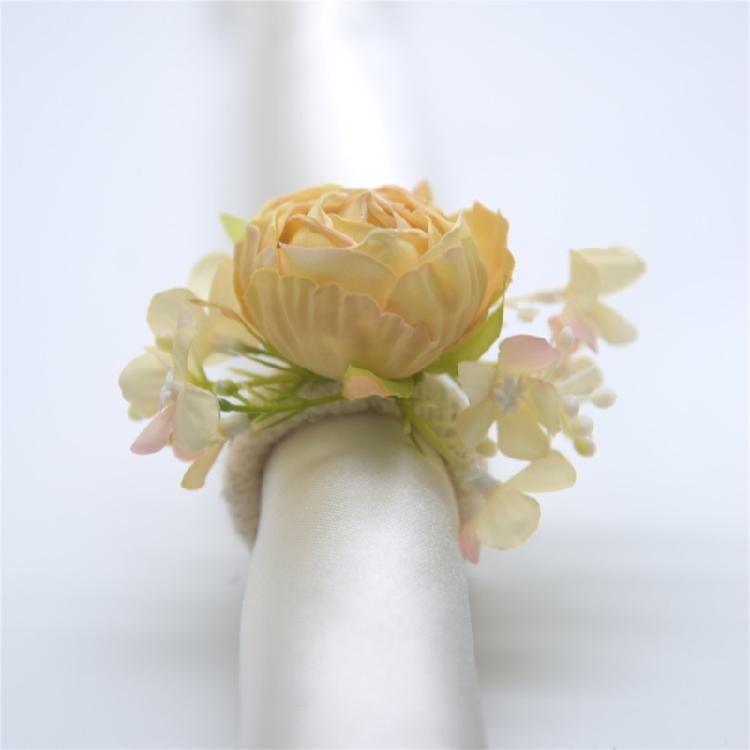 Pack of 6 Realistic Flower Napkin Rings Table Decorations for Wedding Banquets