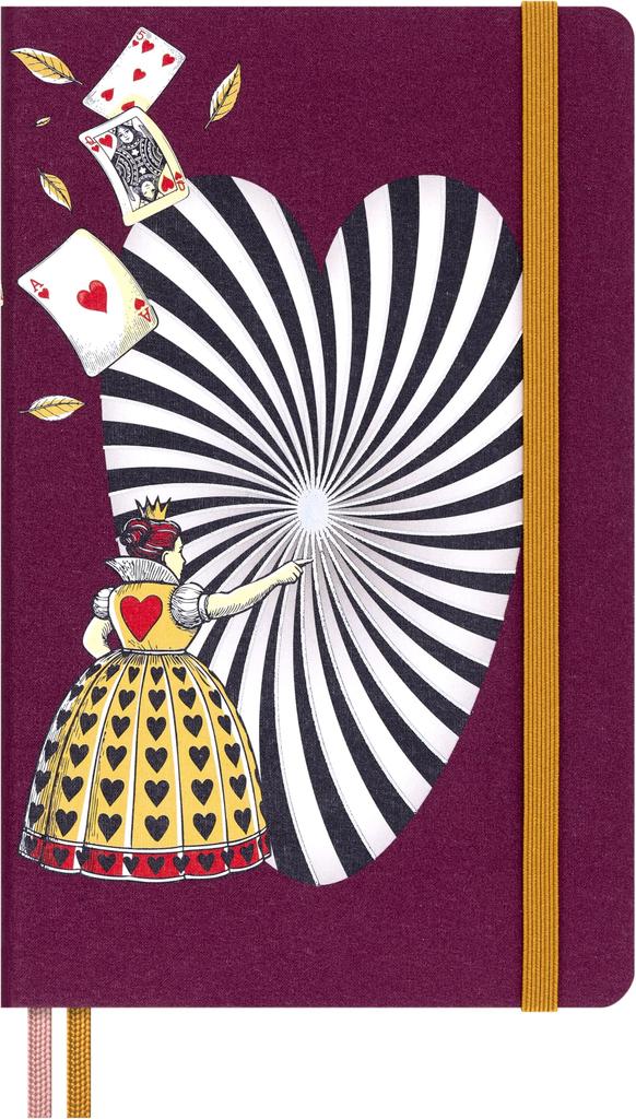 Moleskine x Alice in Wonderland Queen of Hearts Large Size x Burgundy LEAL02QP062 Notebook, (13cm 21cm), Plain,