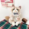 Ragdoll Cat Backpack Simulation Cat Doll Bag Sounding Kitten Doll Plush Toy Children and Girls Gift
