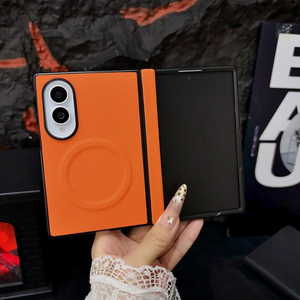 For Samsung Galaxy Z Fold 8 Case Luxury PU Magnetic Wireless Charging Protective Back Cover Case For Z Fold 8 Ultra Phone Shell