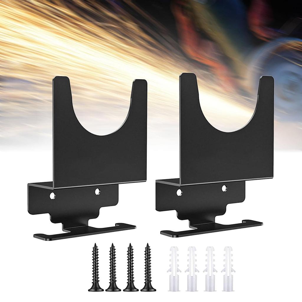 Perfk 2pcs Angle Grinder Holder Polisher Holder Storage Rack Wall Mounting Bracket for Home Shop Workbench Hand Sander Tools